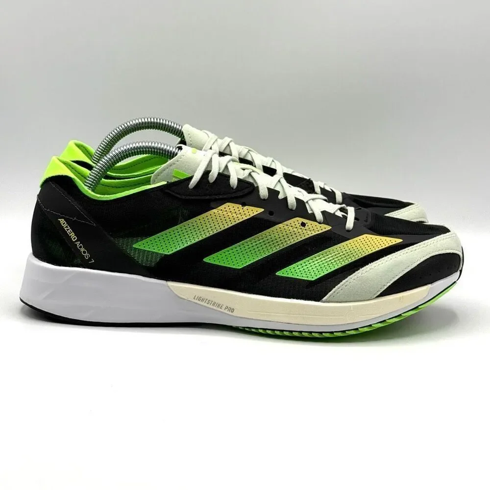 Adidas Adizzero Adios 7 Sneakers in Beam Yellow Solar Green - US Men’s 10 / FR 4